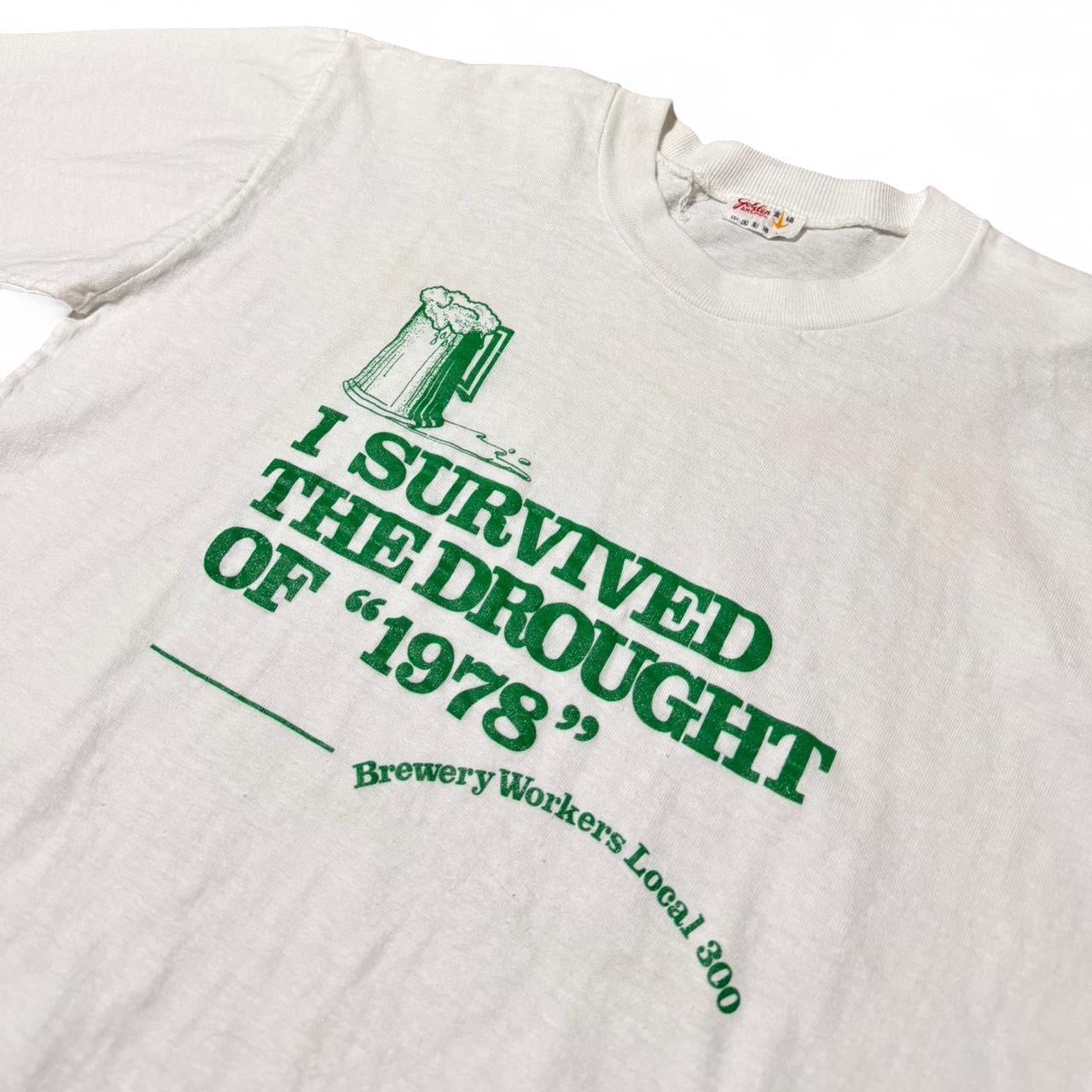 70s "I Survived the Drought of 1973"  Beer Souvenir T-shirt