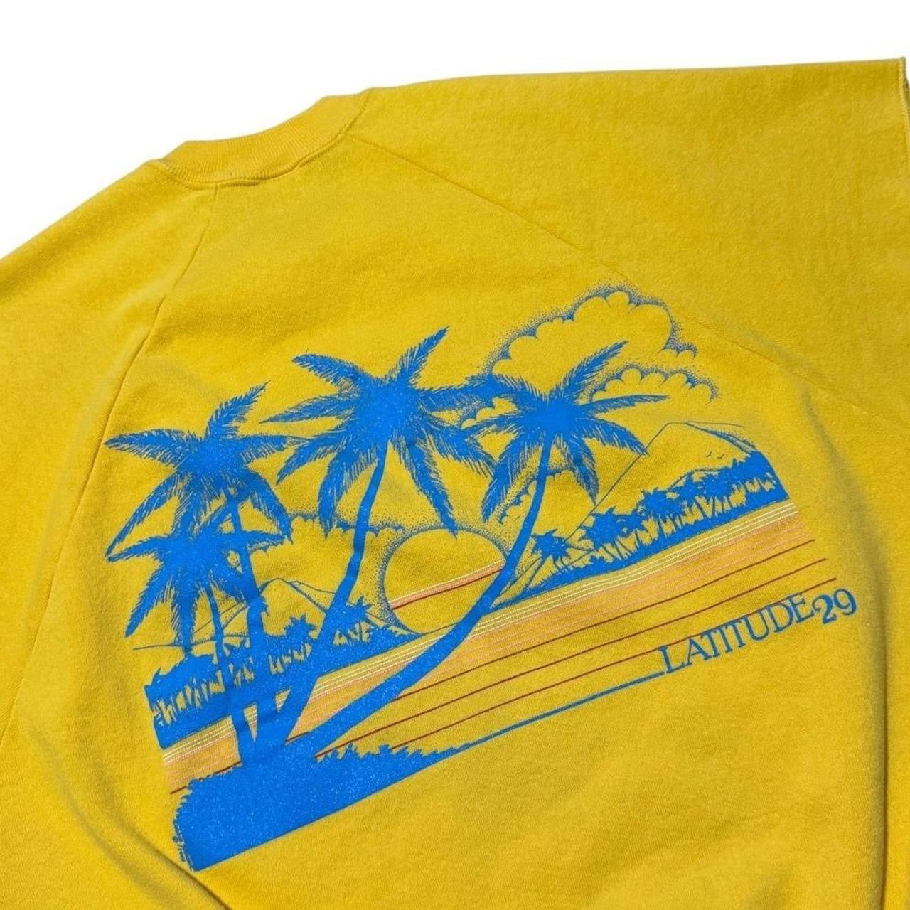 80s Panama City Beach Latitude 29 Ocean Surf Art Short Sleeve Crewneck