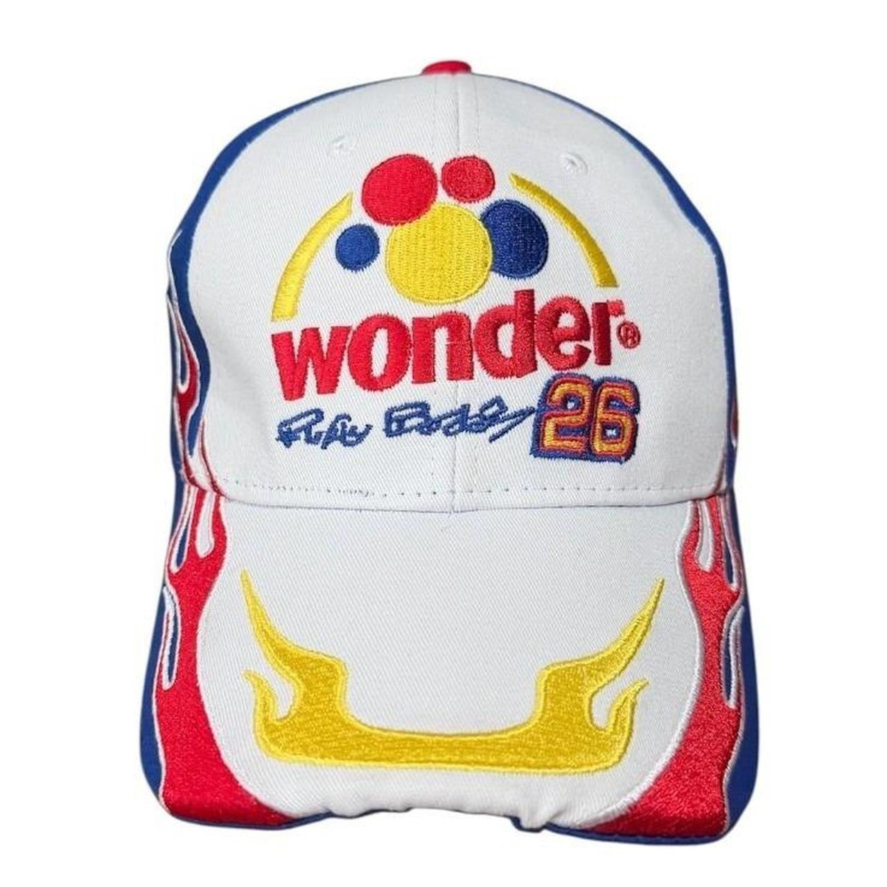 Y2K Wonder Bread Ricky Bobby 26 NASCAR Racing Flames Velcroback Hat Cap