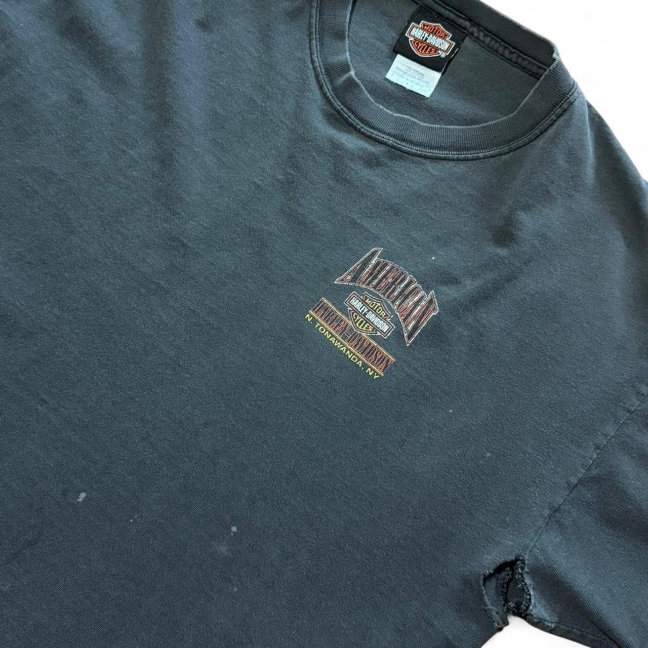 Vintage 90s Harley Davidson New York Biker Motorcycle Graphic Distressed T-shirt