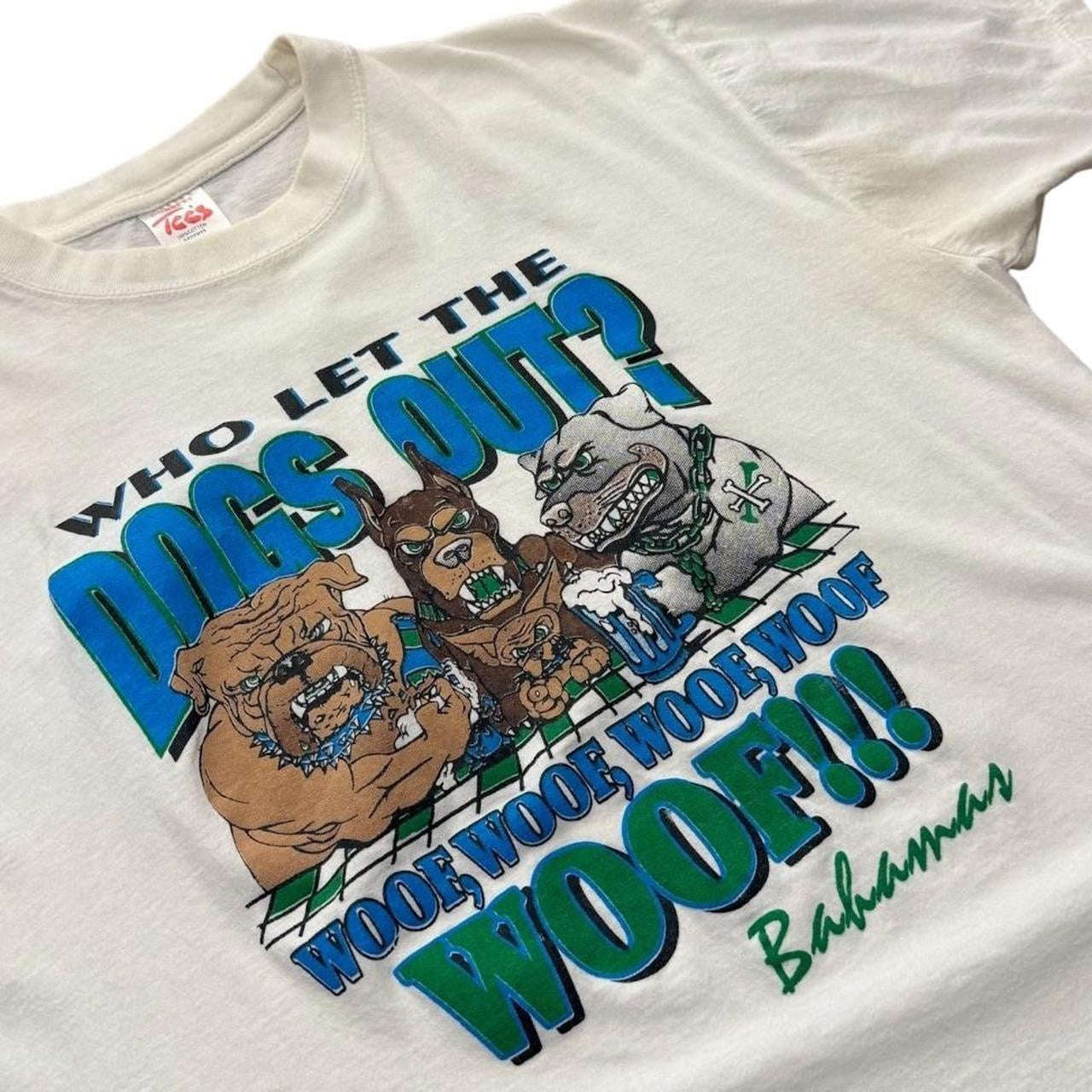 90s Who Let The Dogs Out Bahamas Funny Dog Animal Puppy Graphic T-shirt