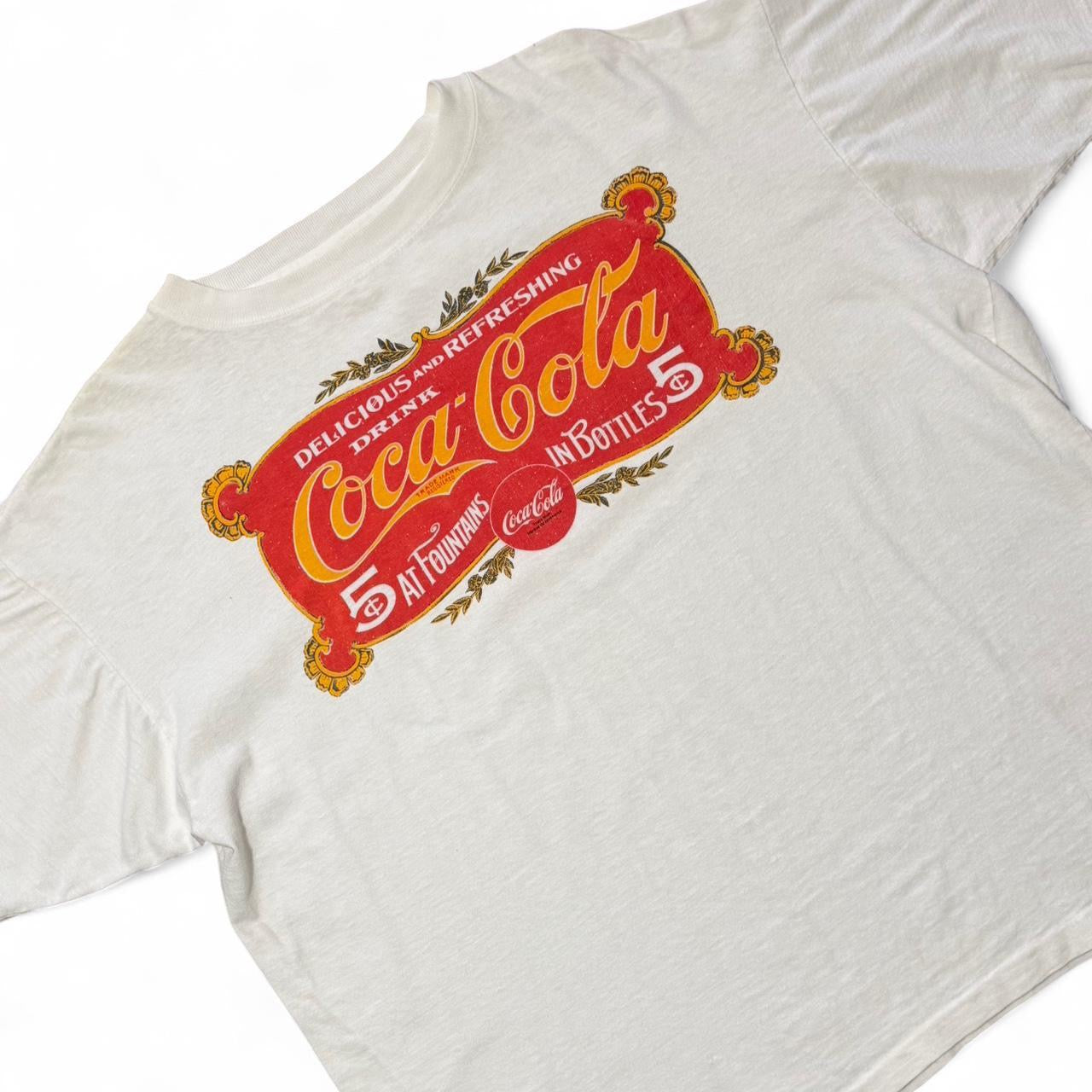 90s Coca-Cola Antique Graphic Soda Pop Logo Merch Tee