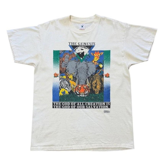 90s The Genesis God Creation Jesus Animal Jungle Nature Graphic T-shirt