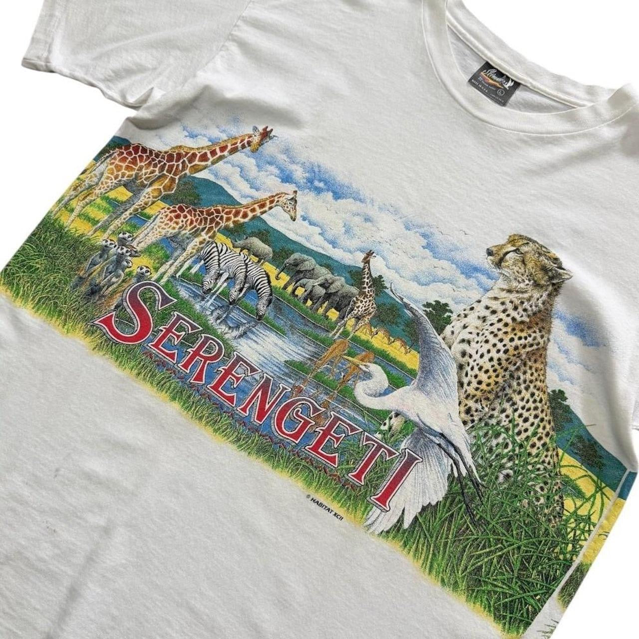 90s Serengeti Wildlife Nature Jungle Animals Habitat Art Graphic T-shirt