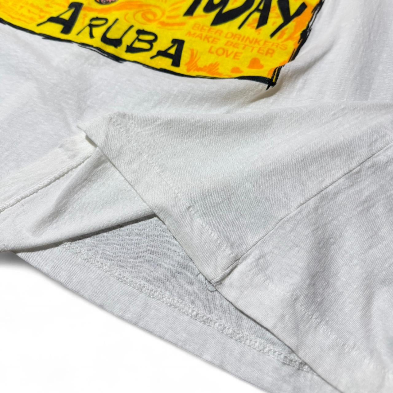 Vintage 90s Beer Made Me Who I Am Today Aruba Souvenir Funny T-shirt