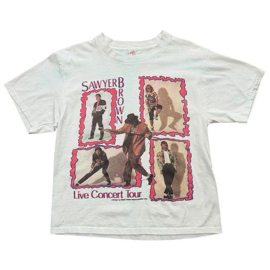 90s Sawyer Brown Live Concert 92 Country Band Tour Merch Graphic T-Shirt