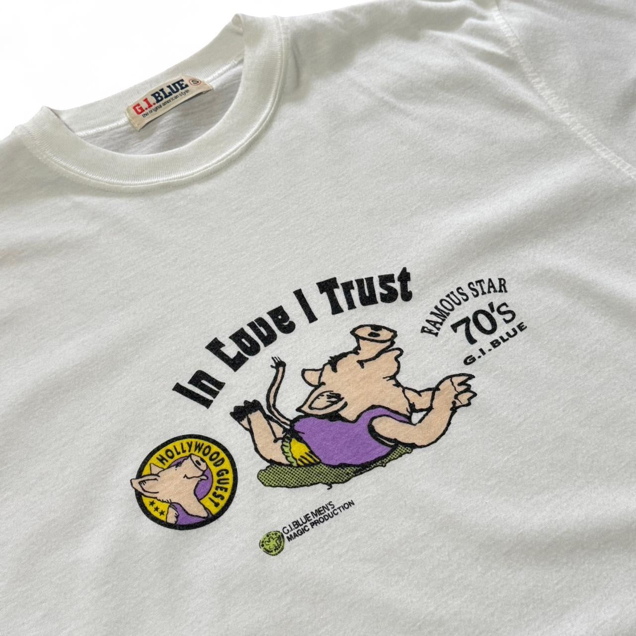 90s Hollywood GI Blue Men’s Club In Love I Trust Piggy VIP Collectors Tee