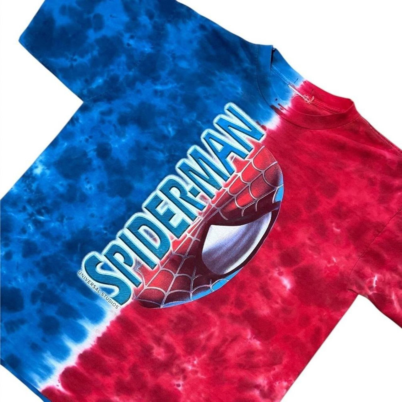 Y2K Spider-Man Marvel Universal Studios Movie Tie Dye Graphic T-shirt