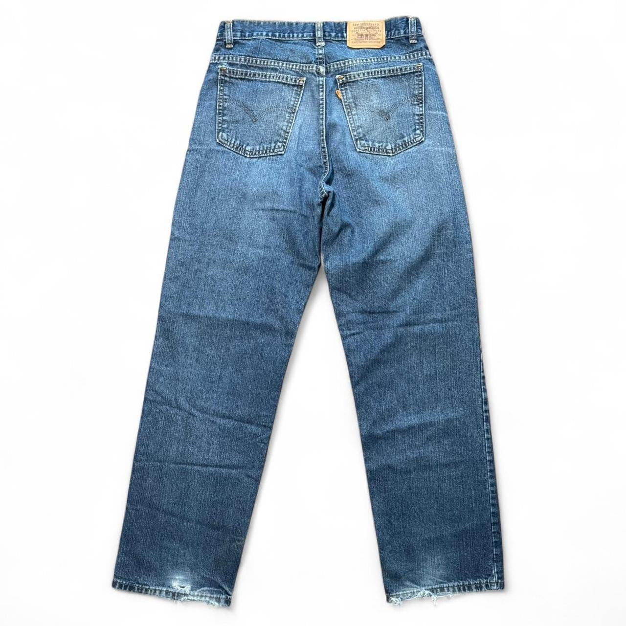 Vintage 90s Levi’s 506 Orange Tab Blue Wash Straight Leg Denim Jeans