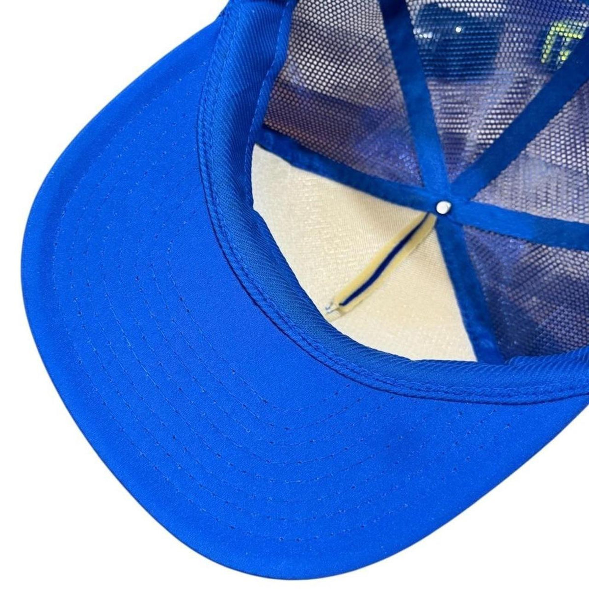 80s 90s Kraco Automotive Blue Logo Mesh Snapback Cap Nissin Trucker Hat