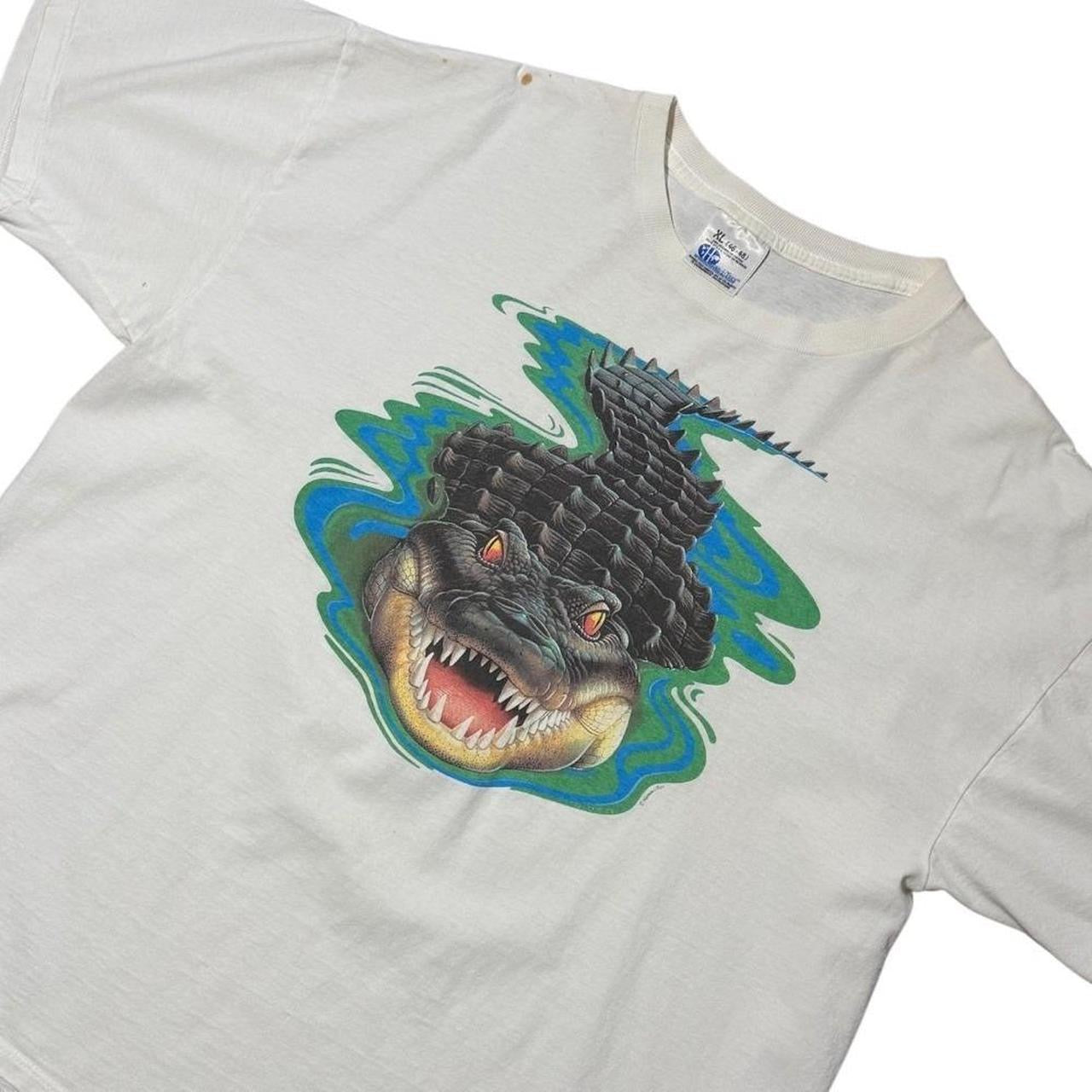 90s Alligator Human-i-Tees Nature Animal Gator Croc Art Graphic T-shirt