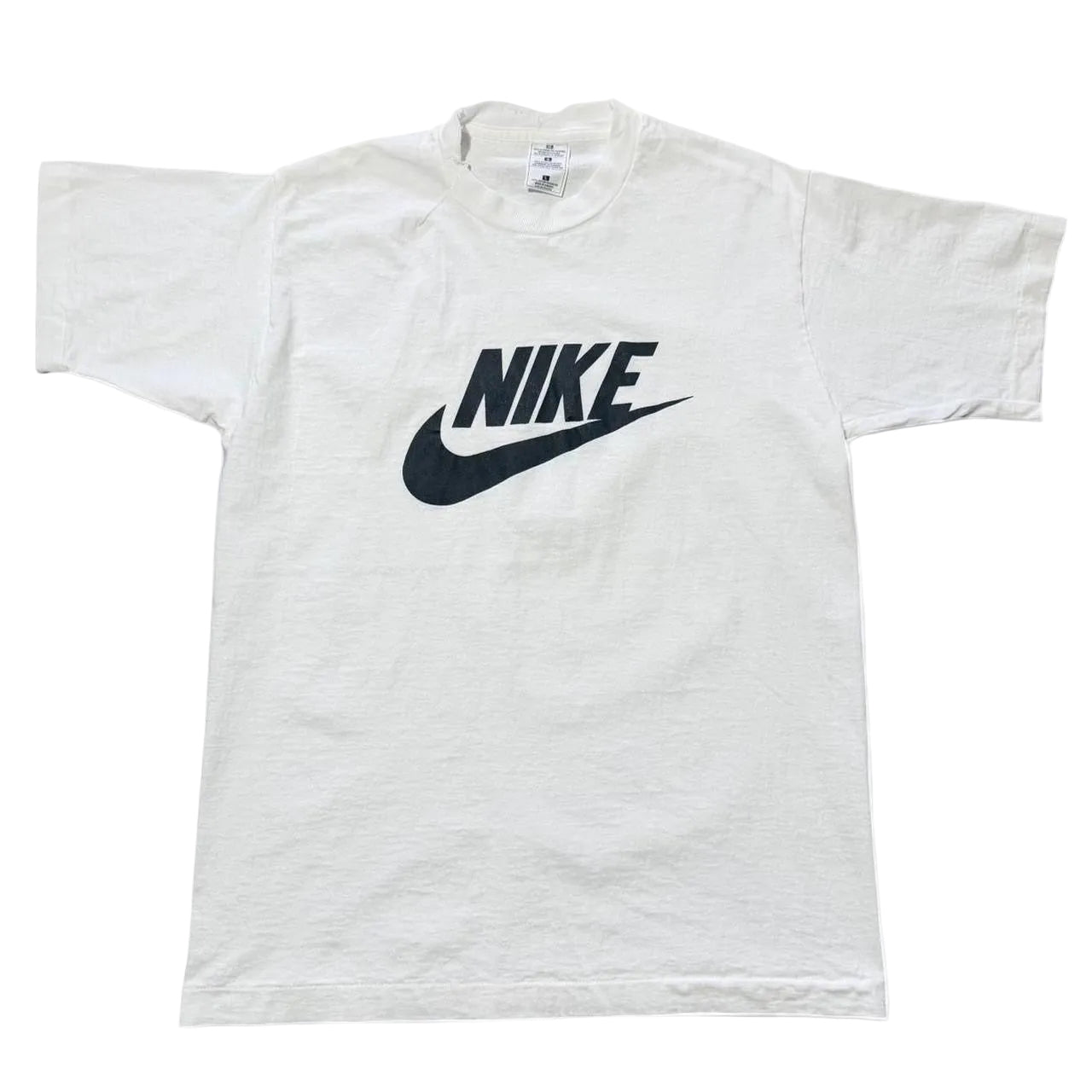 90s Nike Check Spellout Logo Missewn Error Graphic T-shirt