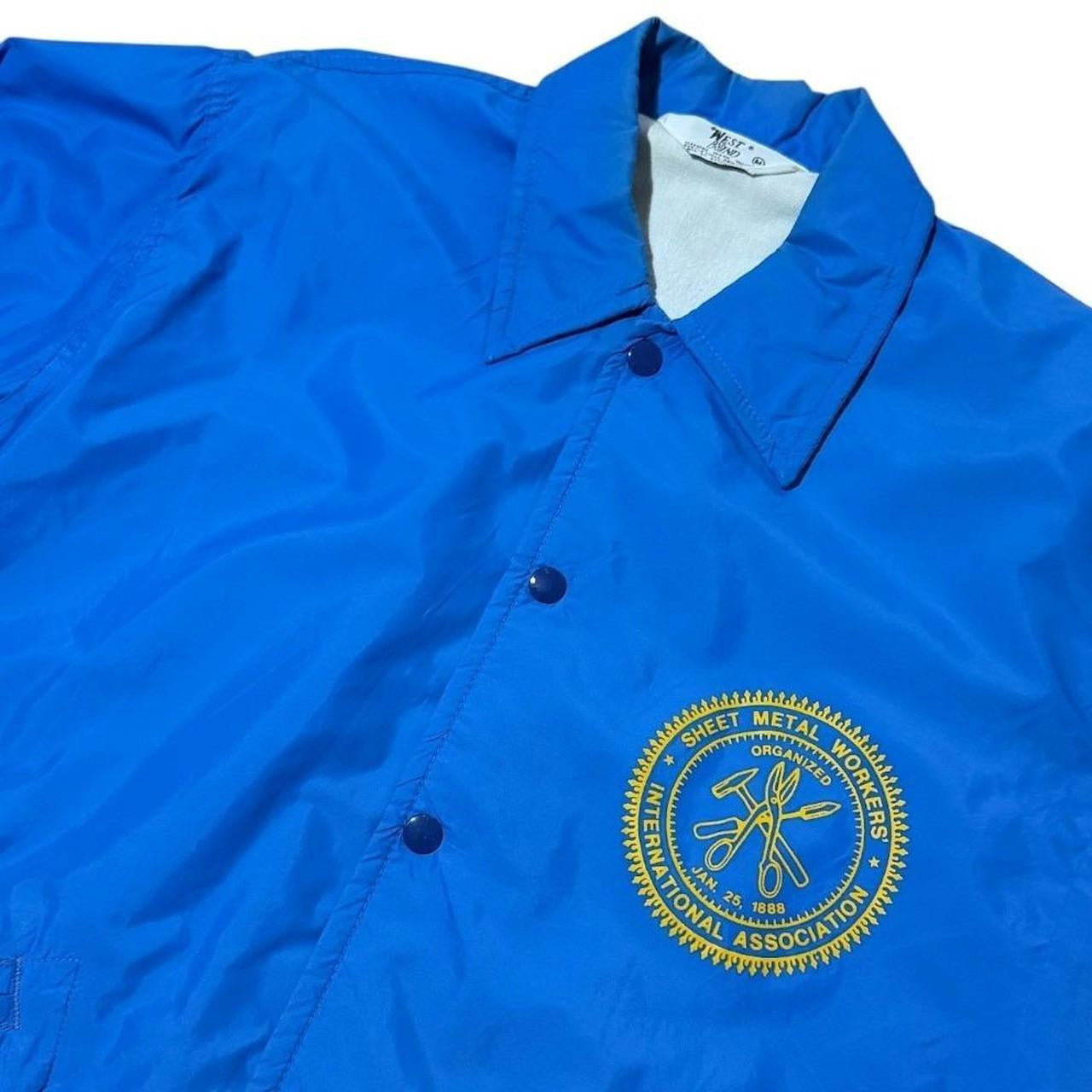 80s Sheet Metal Workers Local Union 268 Coaches Snap Button Nylon Jacket