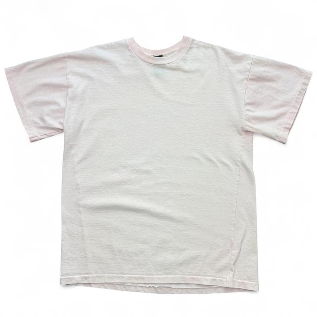 90s Light Baby Pink Hot Cotton Basic Plain Single Stitch Casual T-shirt