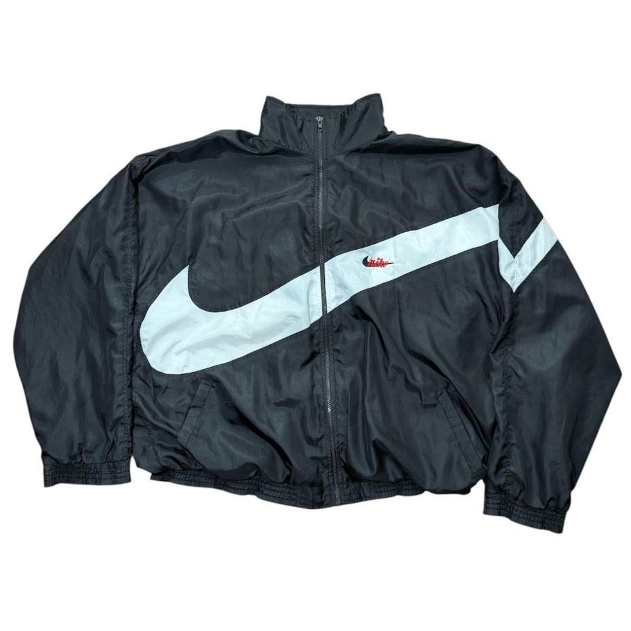 90s Y2K Nike Boot Big Swoosh Spellout Logo Full Zip Windbreaker Jacket