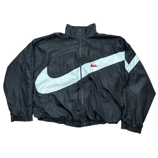 90s Y2K Nike Boot Big Swoosh Spellout Logo Full Zip Windbreaker Jacket