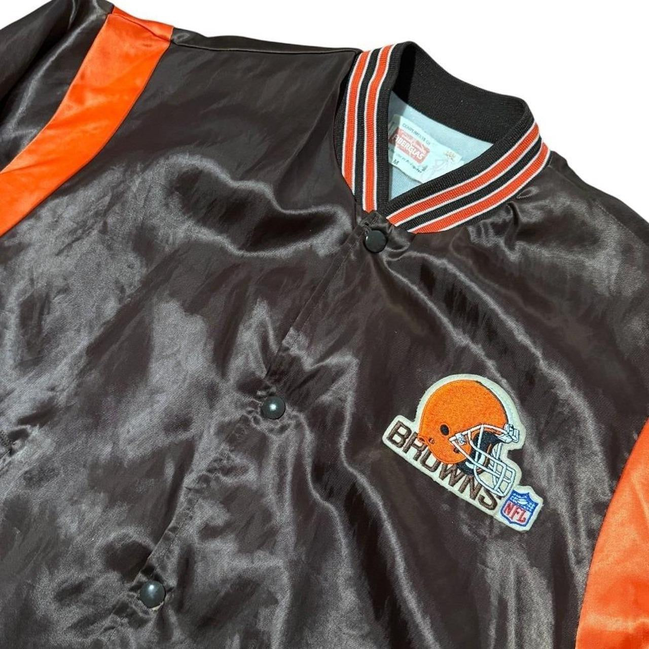 80s Cleveland Browns NFL USA Football Satin Sports Varsity Bomber Jacket