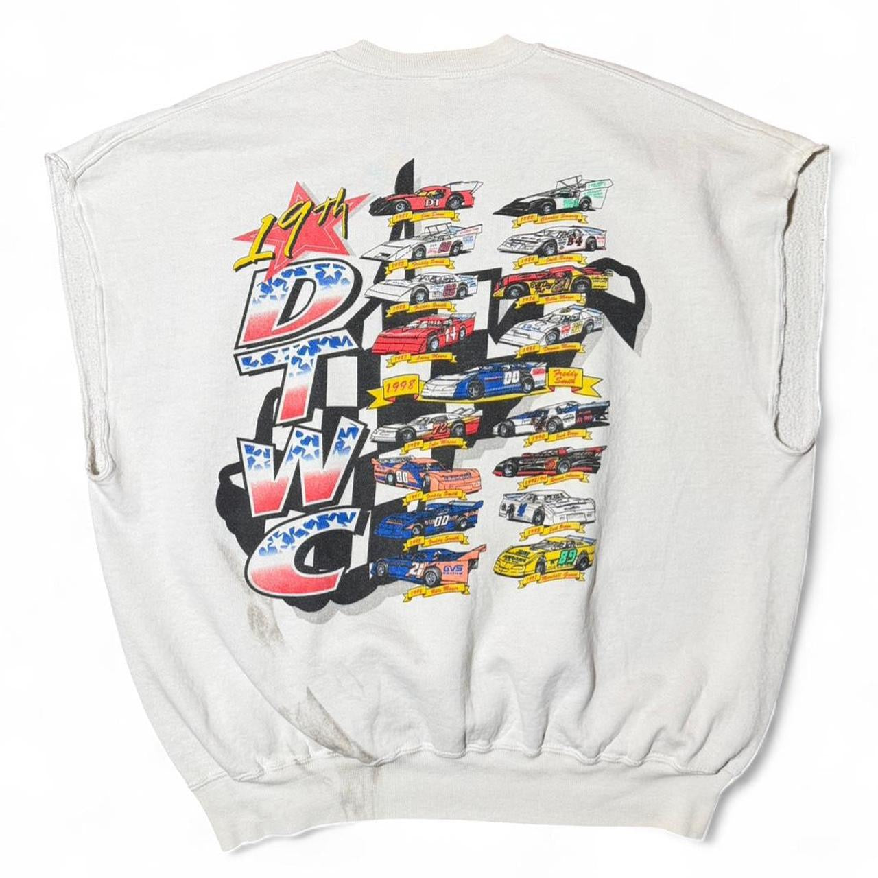 90s Dirt Track World Championship Racing Cutoff Sweatshirt