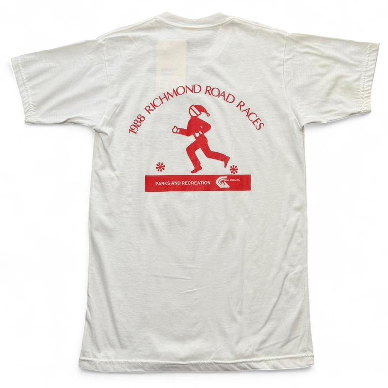Vintage 80s Reebok Athletic Dept NWT Deadstock Stained T-shirt