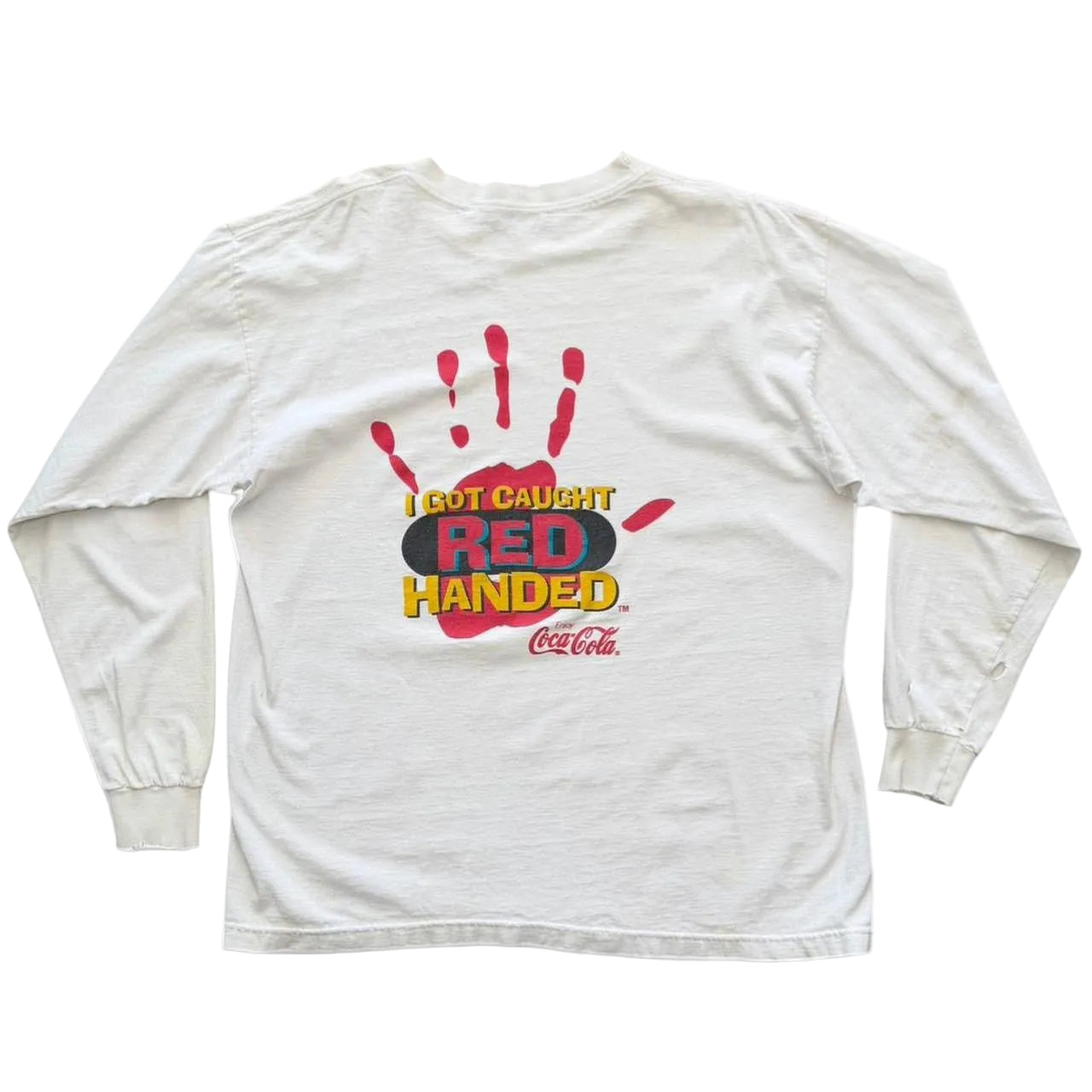 90s I Got Caught Red Handed Coca-Cola Distressed Long Sleeve