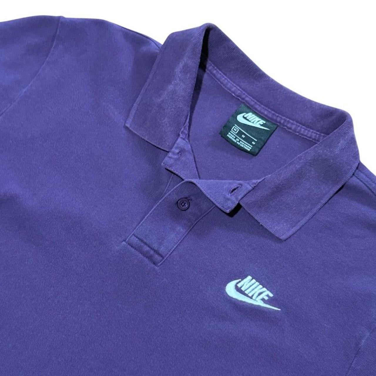 Y2K 90s Nike Check Swoosh Purple Pique Futura Logo Polo Shirt