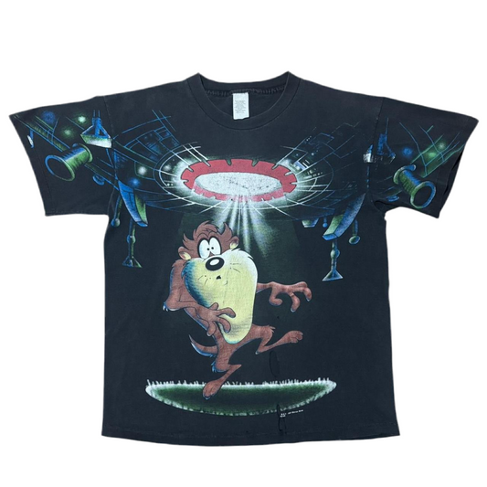 ‘97 Tasmanian Devil REJECTED UFO Alien Abduction Looney Tunes Tee