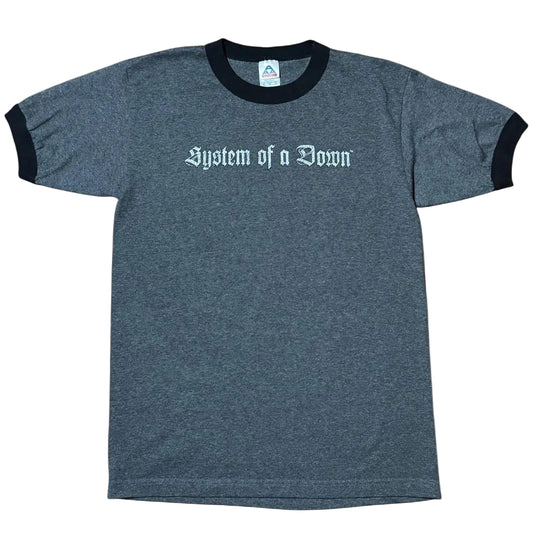 Vintage Y2K System of a Down Metal Rock Band Merch Tour Ringer T-shirt