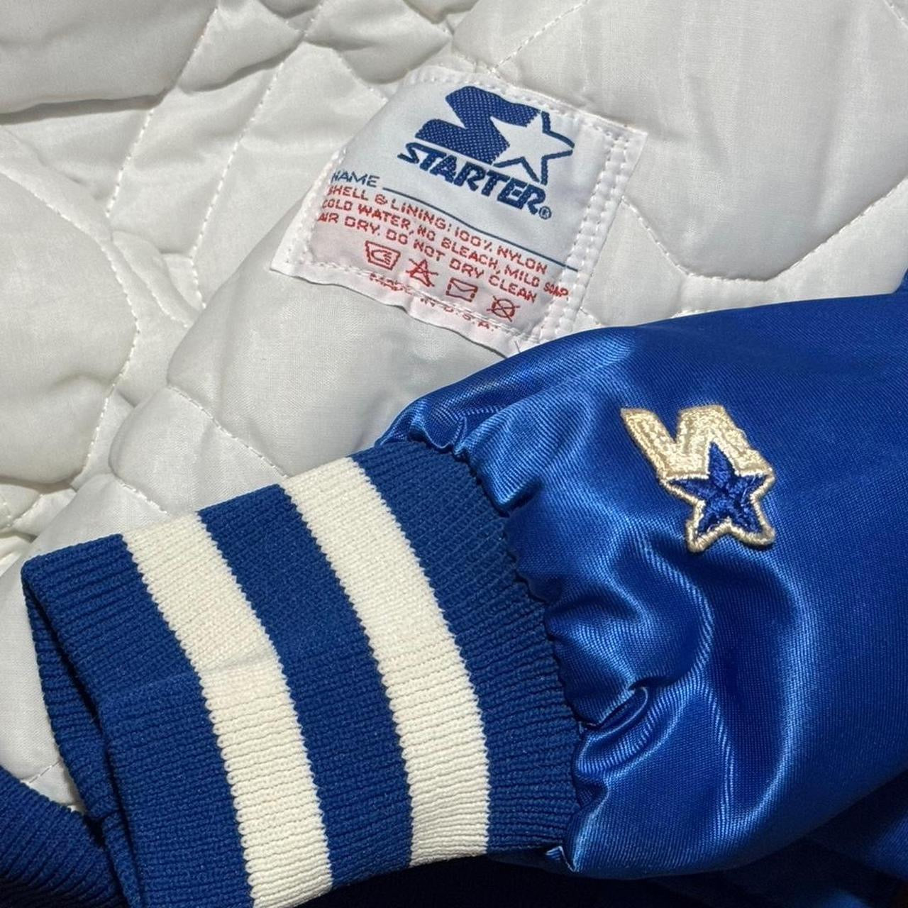 80s Satin Blue Embroidered ‘Robby Len’ Starter Varsity Jacket