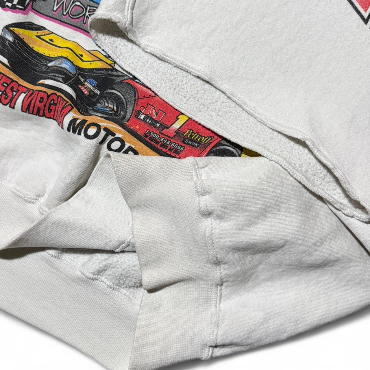 90s Dirt Track World Championship Racing Cutoff Sweatshirt