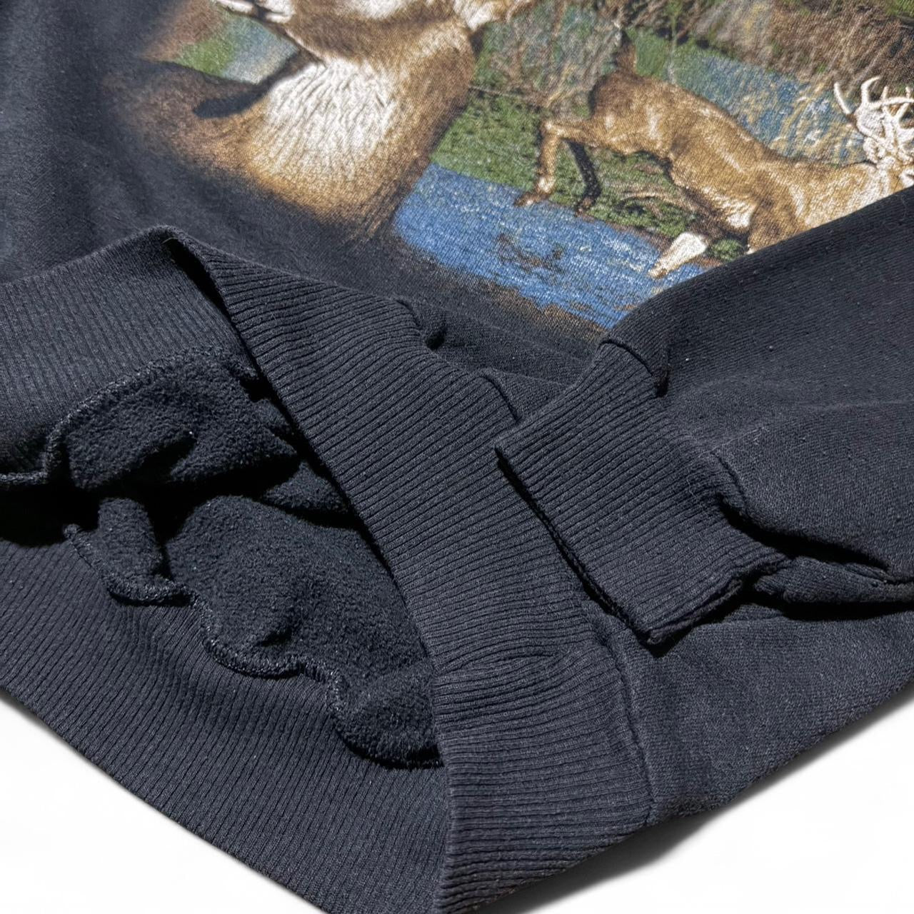 90s Deer Nature Graphic Youth Pullover Crewneck Sweater