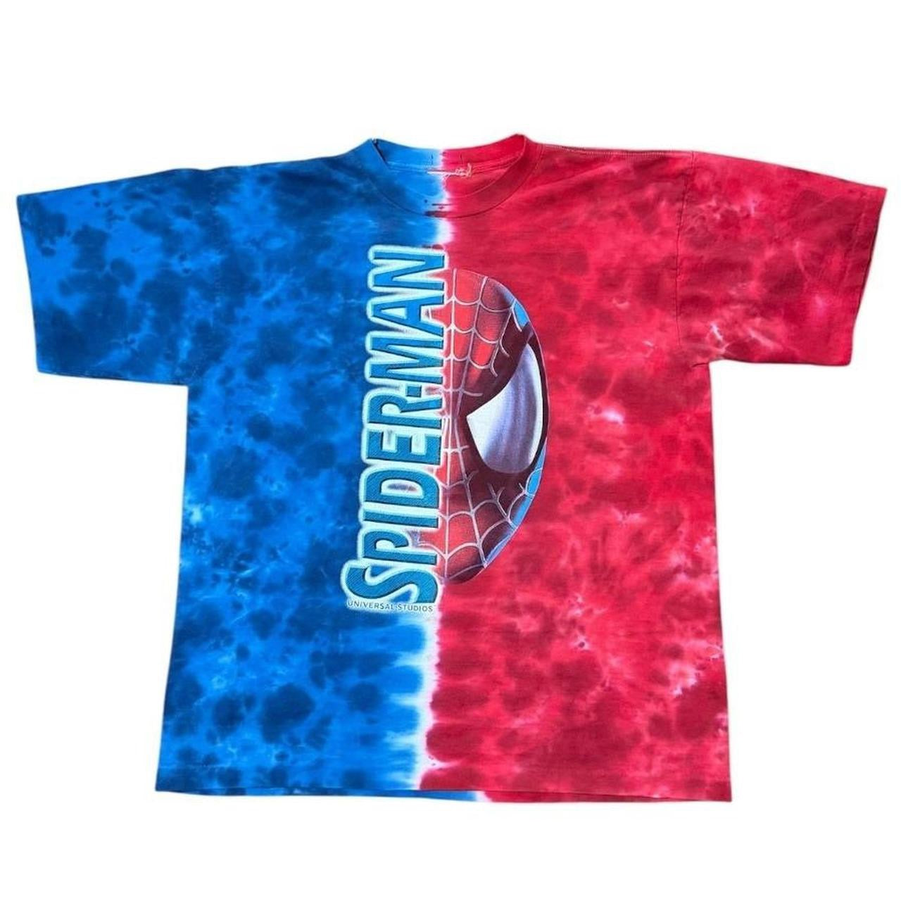 Y2K Spider-Man Marvel Universal Studios Movie Tie Dye Graphic T-shirt