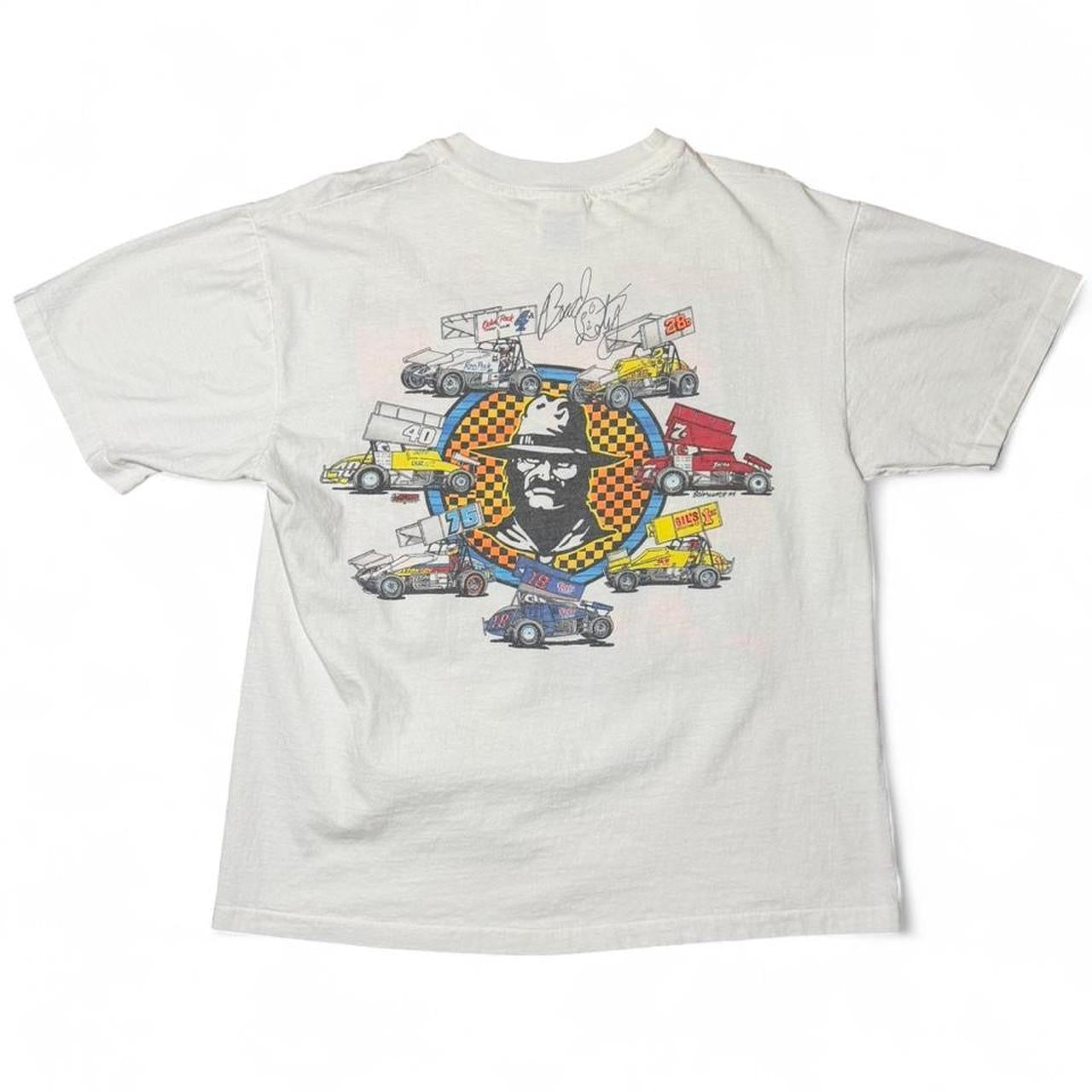 Vintage 90s Brad Doty Nascar Sprint Racer Ohio Auto Car Graphic T-shirt