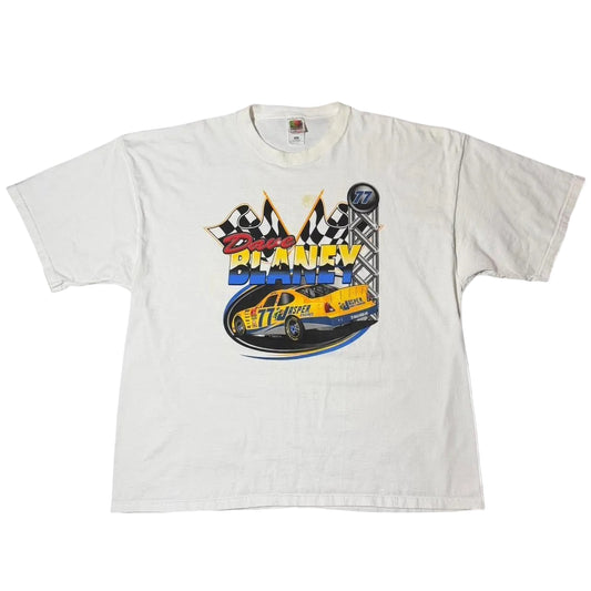 Y2K Dave Blaney Nascar Racing Double Sided Car/Auto Graphic T-shirt