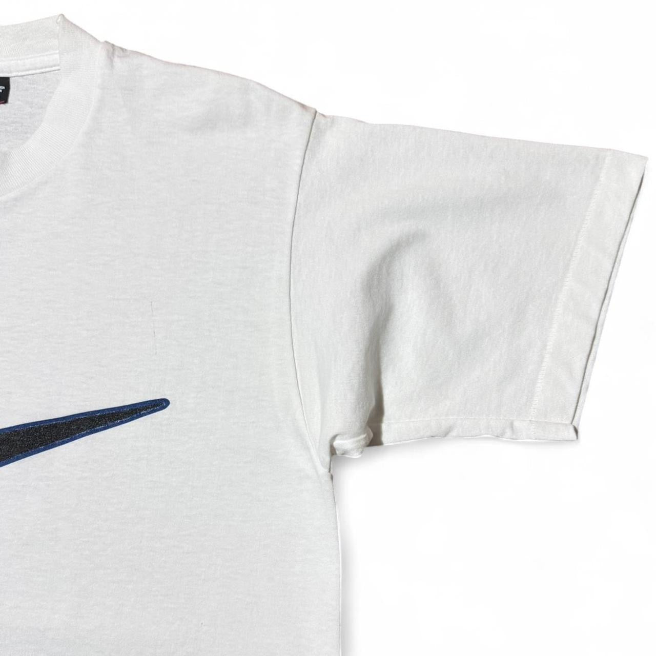 90s Nike Swoosh Check Black/Navy Graphic Logo T-shirt