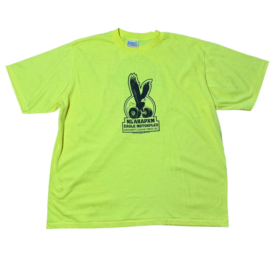 Vintage 1991 Firestone Lime Yellow Eagle Motorsports Racing T-shirt