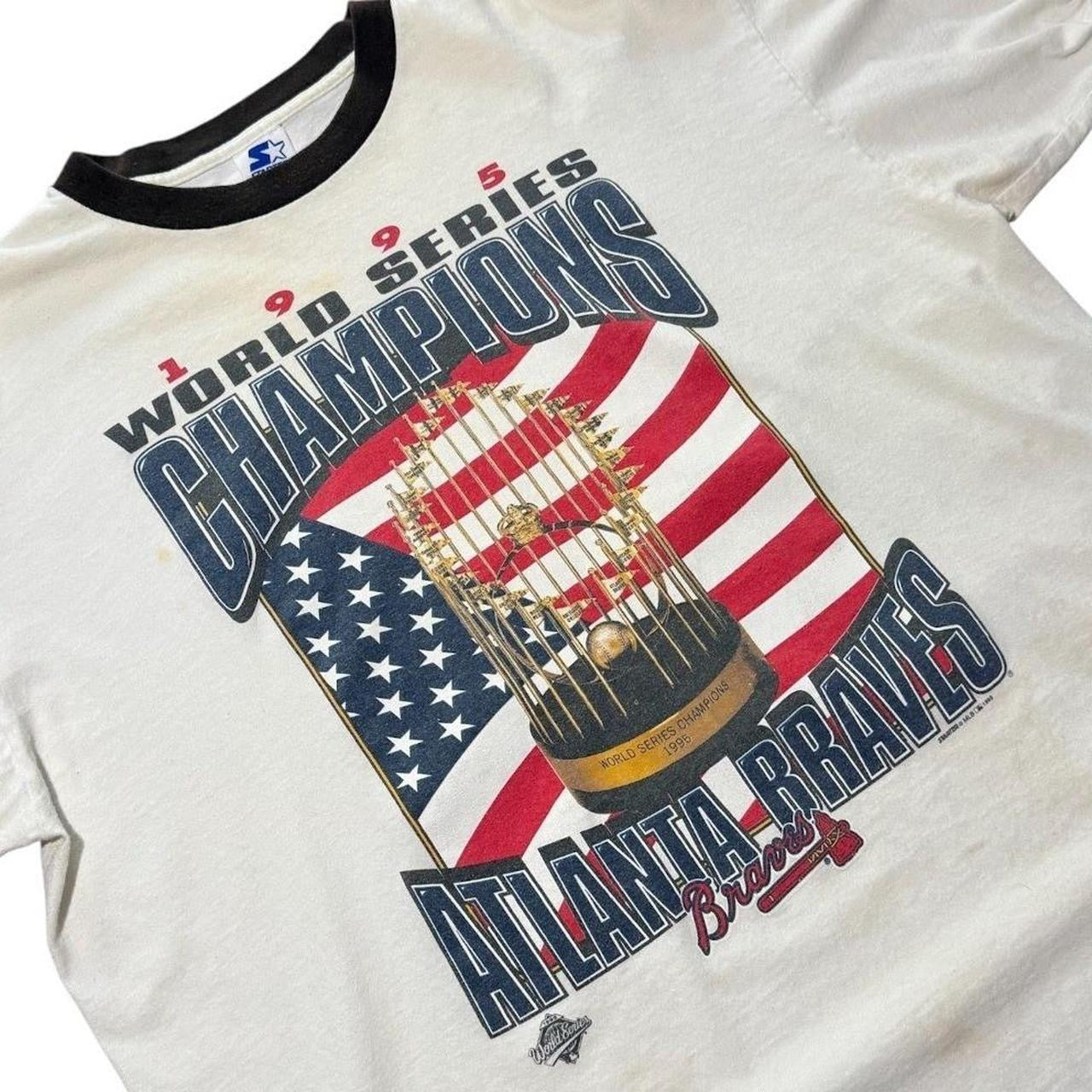 90s Atlanta Braves World Series Baseball MLB USA Starter Ringer T-shirt