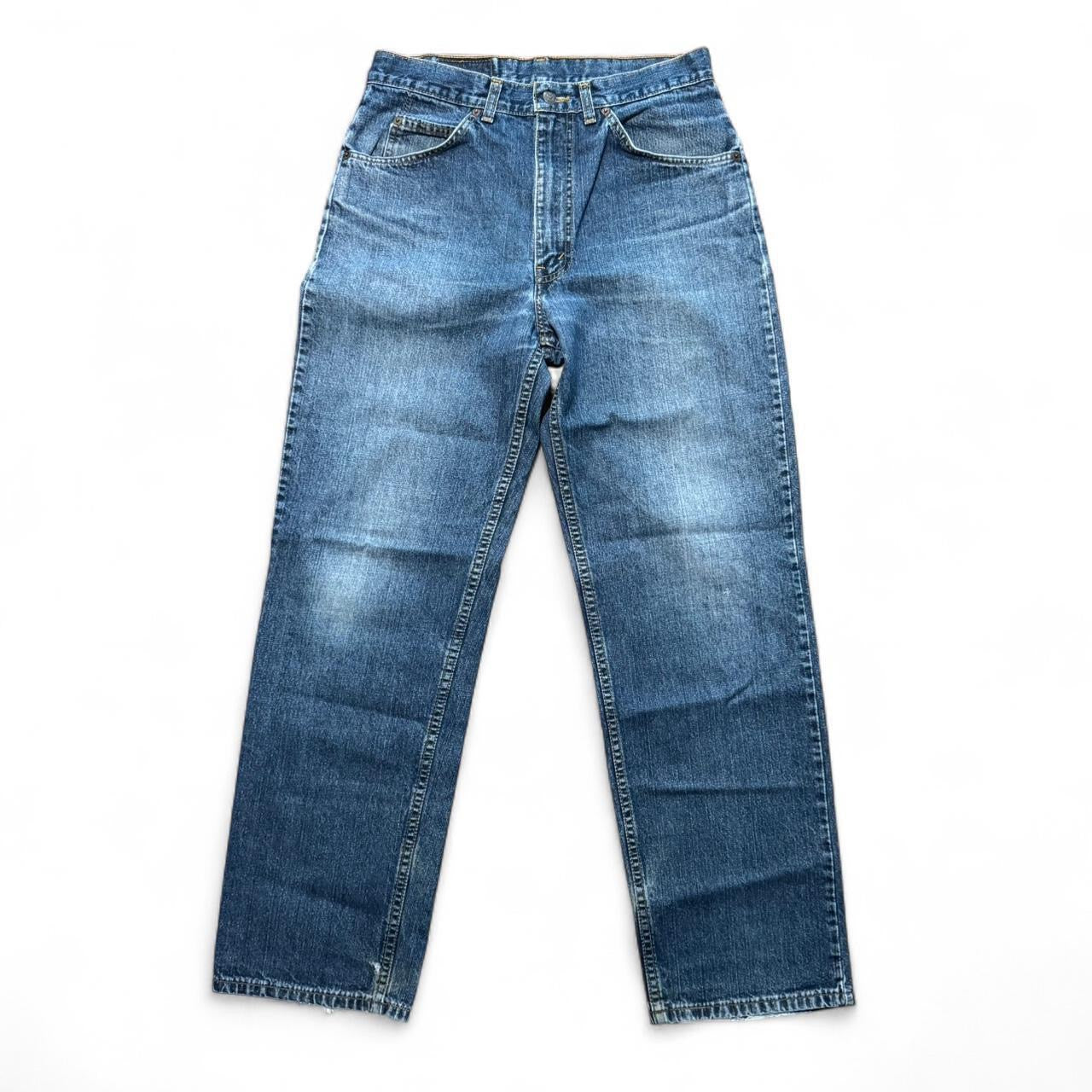Vintage 90s Levi’s 506 Orange Tab Blue Wash Straight Leg Denim Jeans