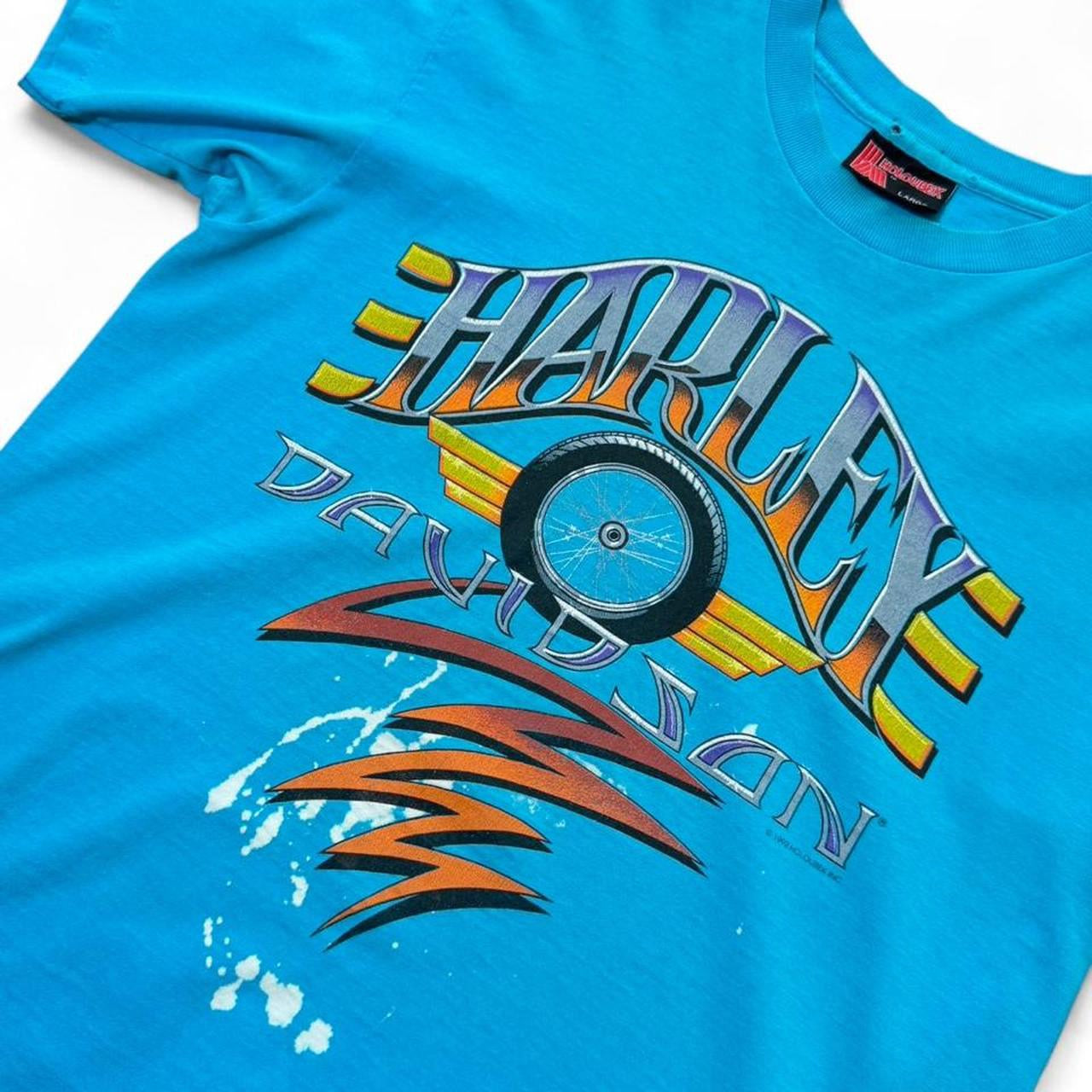 Vintage 90s Harley Davidson Michigan Lightning Motorcycle Biker T-shirt