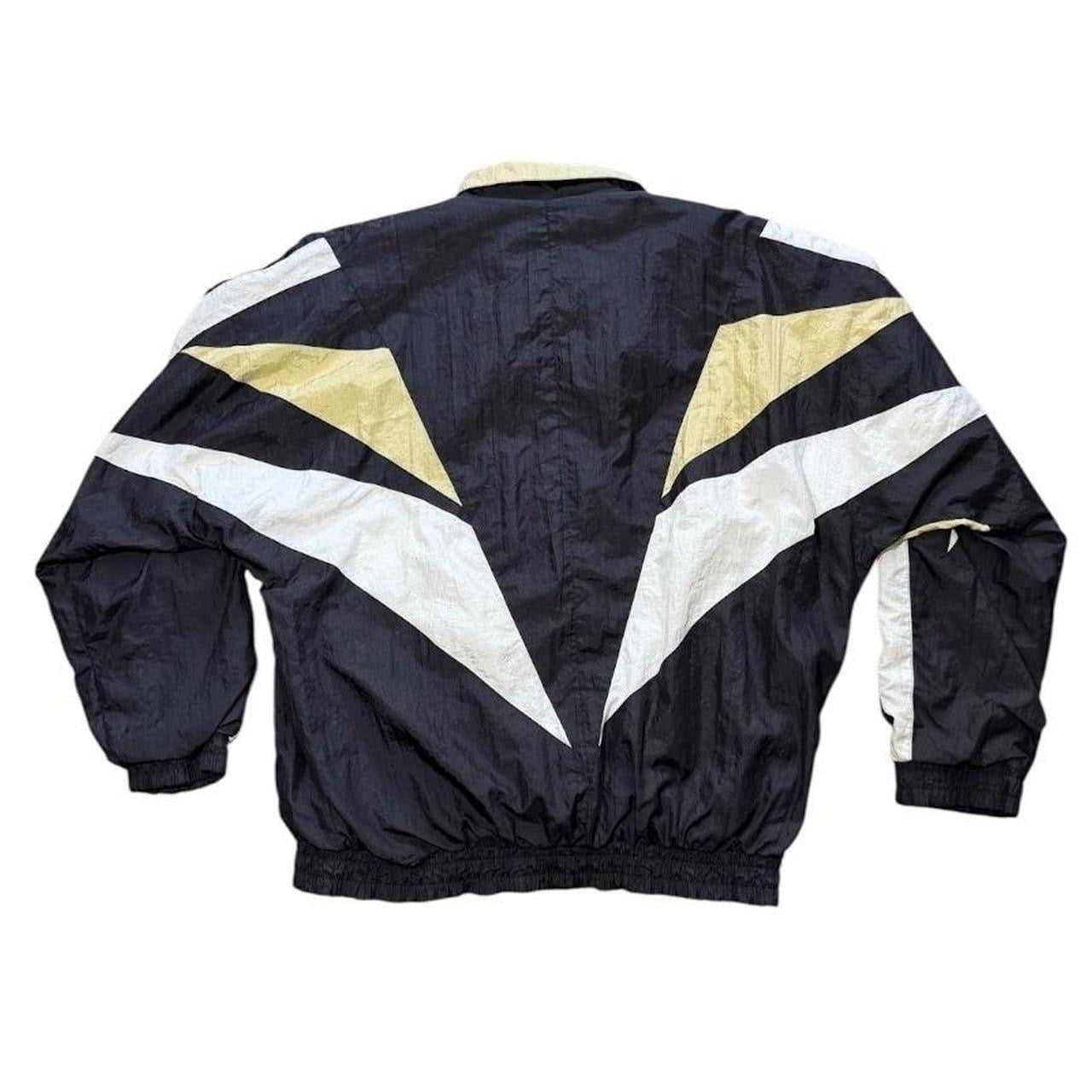 90s Fulton Cheerleader Black Gold School Sports Windbreaker Jacket