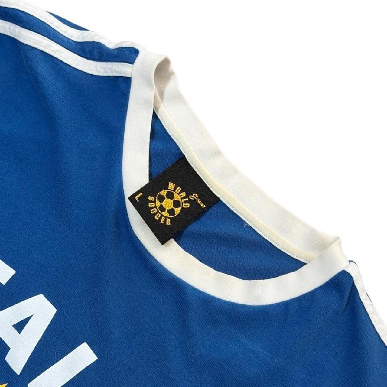 90s Y2K Italia World Soccer Team Ringer Graphic Sports Souvenir T-shirt