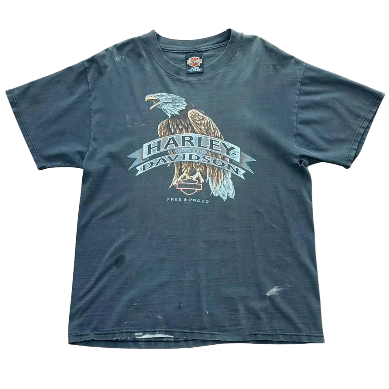 90s Harley Davidson Eagle Biker Motorcycle Faded Distressed T-shirt