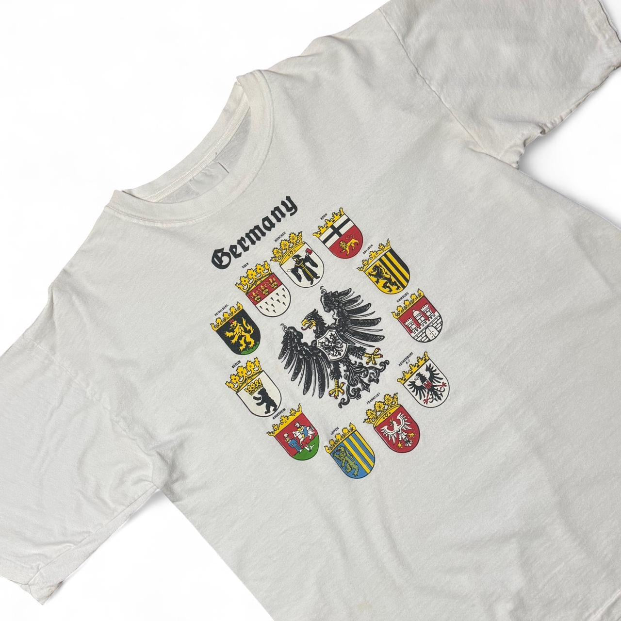 90s Germany Emblem Flag Crest Graphic Patriotic Souvenir Tourist Tee