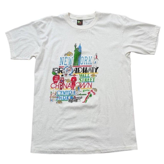 90s New York City Districts NYC Souvenir Broadway Art Graphic T-shirt