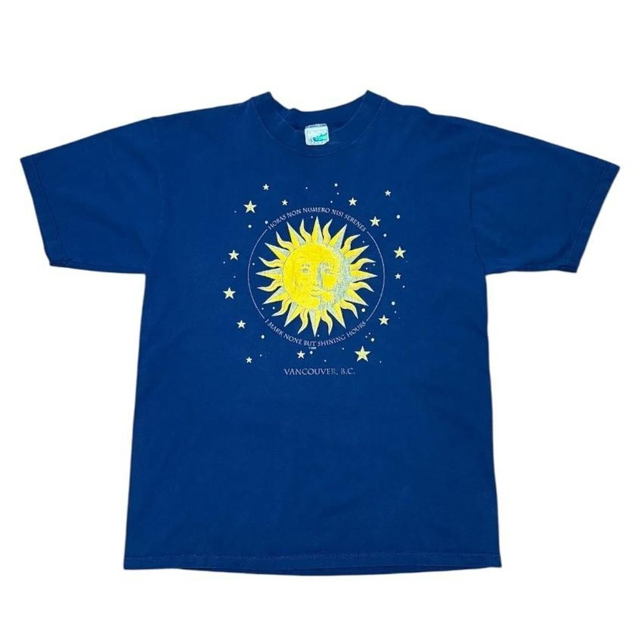 90s Vancouver BC Sun Moon Celestial Souvenir Tourist Graphic T-shirt