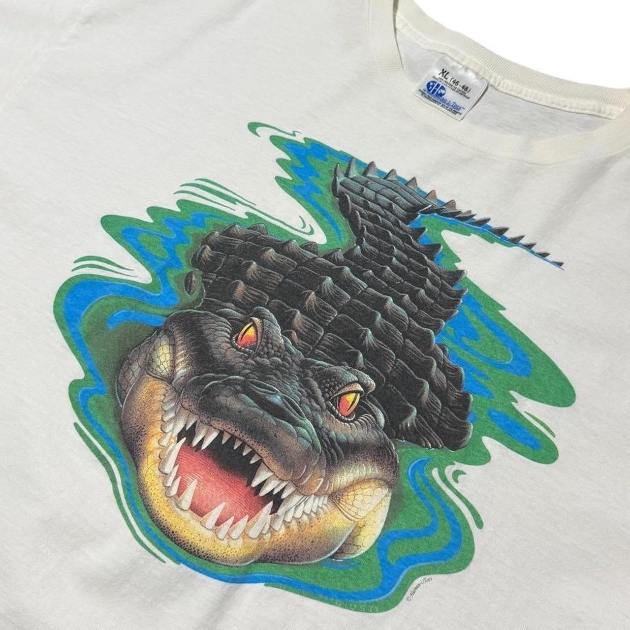 90s Alligator Human-i-Tees Nature Animal Gator Croc Art Graphic T-shirt