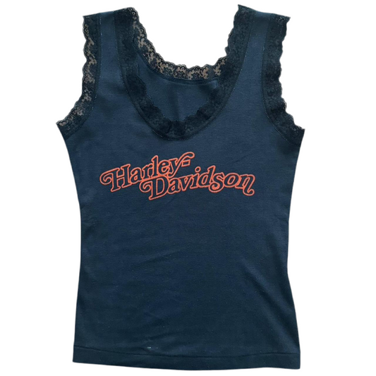 90s Harley Davidson Lace Hem Biker Motorcycle Tank Top