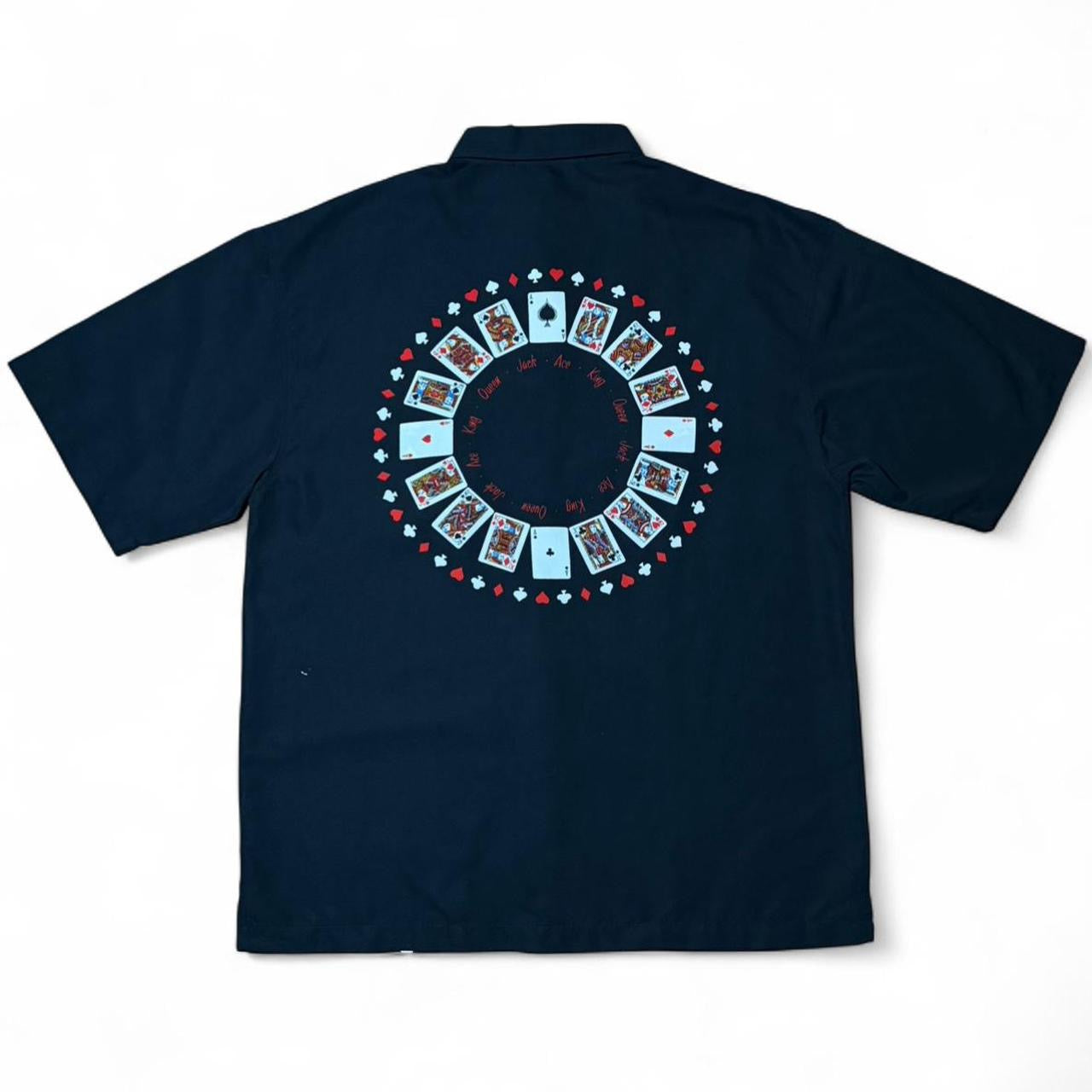 Y2K Poker Cards Gambling Casino Button Up Dress Shirt