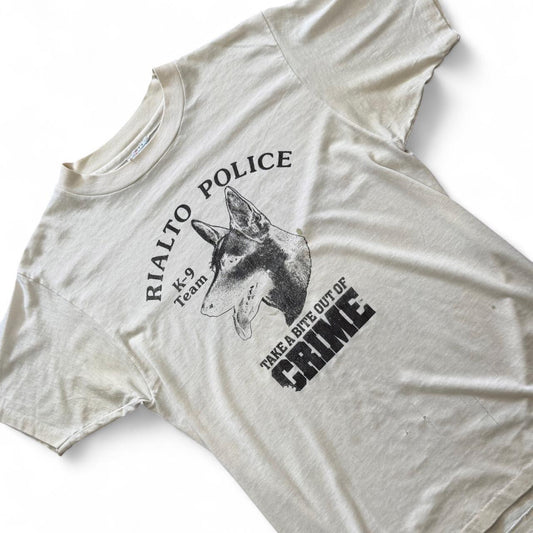 Vintage 90s Police K-9 Team Crime Graphic German Shephard Dog T-shirt