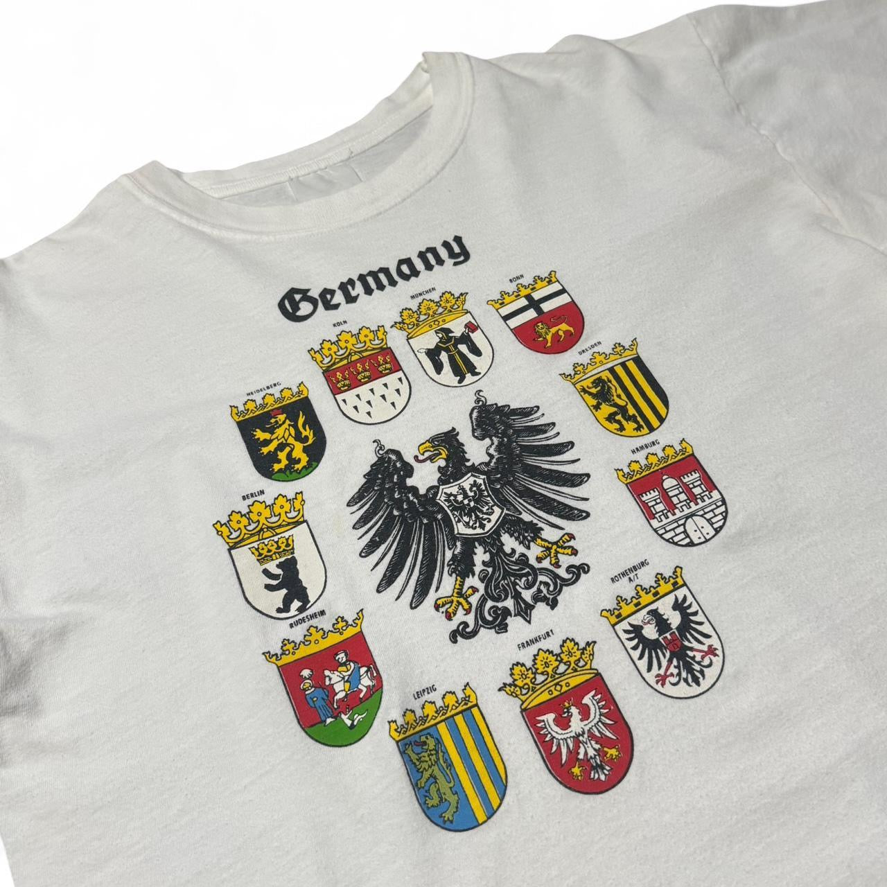 90s Germany Emblem Flag Crest Graphic Patriotic Souvenir Tourist Tee