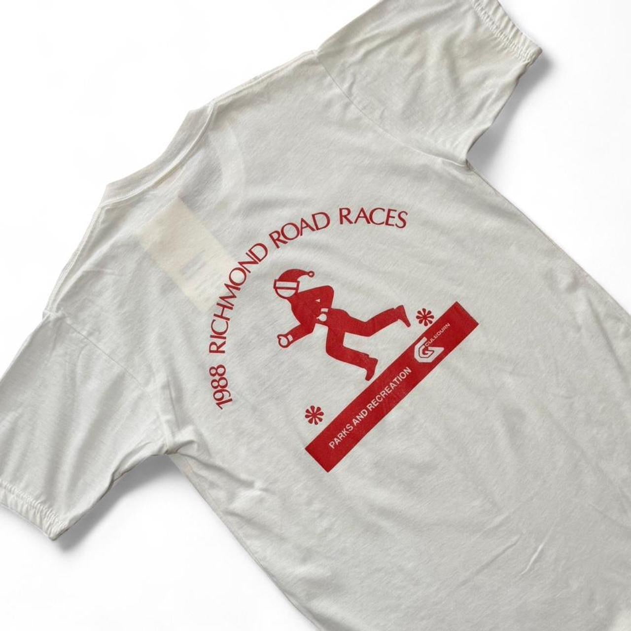 Vintage 80s Reebok Athletic Dept NWT Deadstock Stained T-shirt